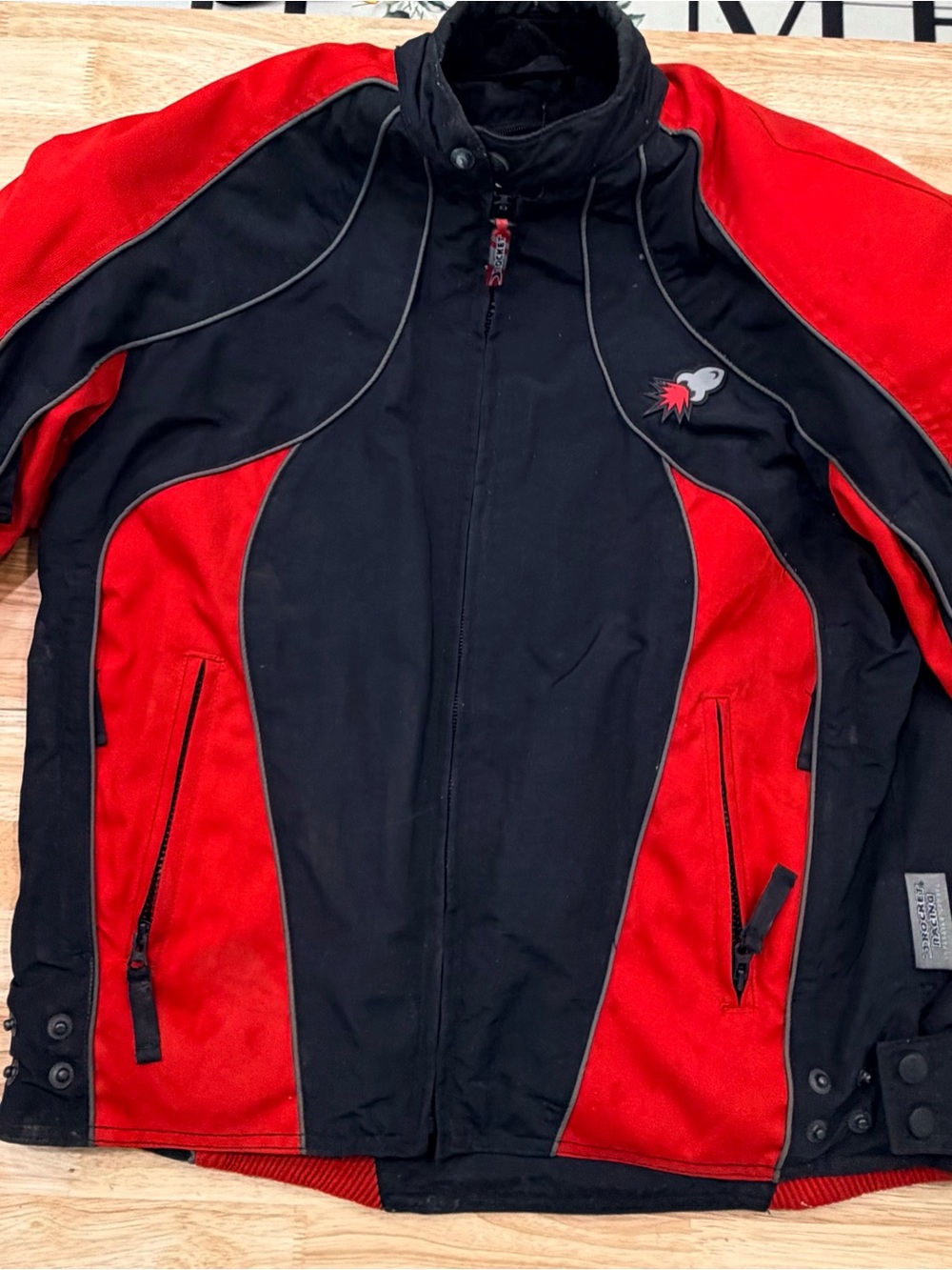 Joe Rocket Motorcycle Riding Jacket Medium Red Black CE